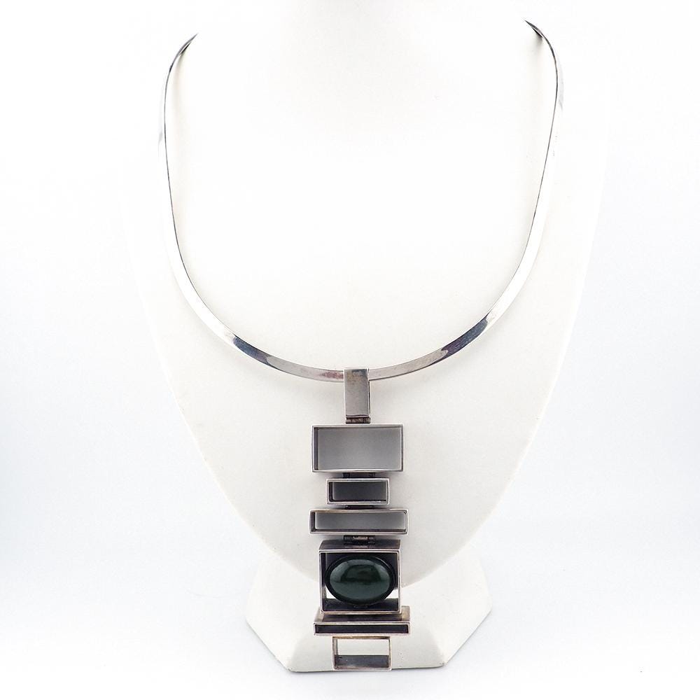 Hans Gehrig Pendant, Modernist Pendant, Canadian Modernist, Geometric Pendant, Mid Century Pendant, Sculptural Jewelry, 925 Silver Pendant