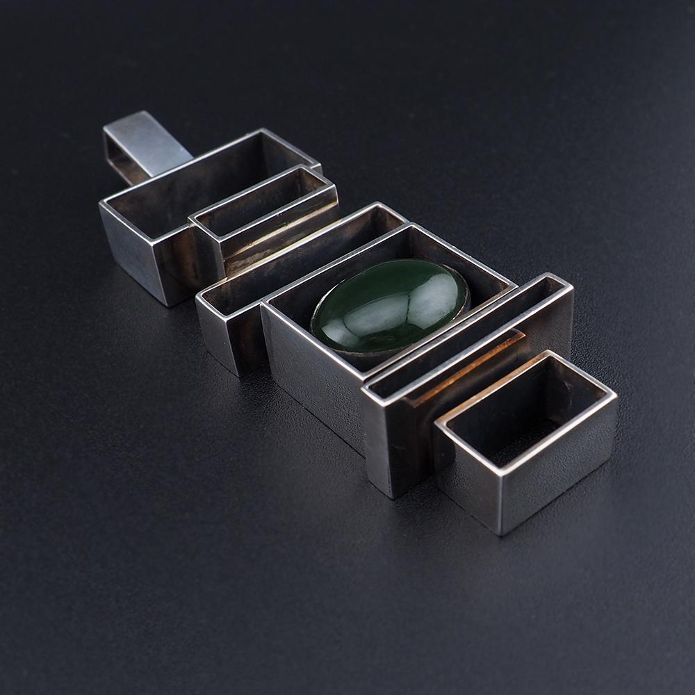 Hans Gehrig Pendant, Modernist Pendant, Canadian Modernist, Geometric Pendant, Mid Century Pendant, Sculptural Jewelry, 925 Silver Pendant