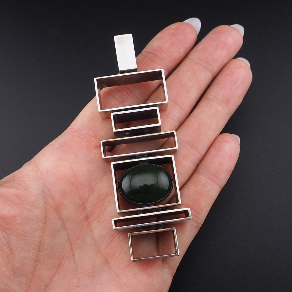 Hans Gehrig Pendant, Modernist Pendant, Canadian Modernist, Geometric Pendant, Mid Century Pendant, Sculptural Jewelry, 925 Silver Pendant