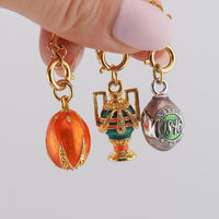 Joan Rivers Charms, Joan Rivers Egg, Egg Charm, Set of 3, Faberge Egg, Egg Necklace, 1846 Charm, Ewer Charm, Enamel Charm, Charm Set