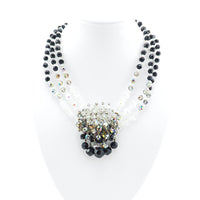 Vintage Crystal Beaded Necklace and Earring Set