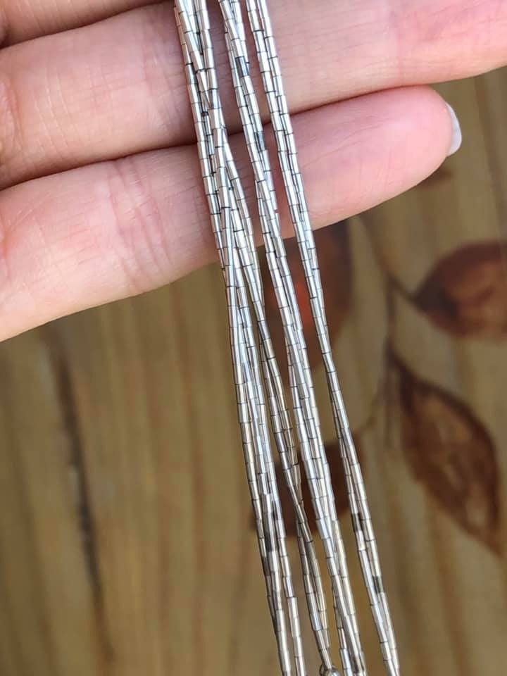 Native Liquid Silver Bead Necklace With Sugilite