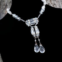 Art Deco Rock Crystal Briolette Drop Necklace