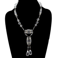 Art Deco Rock Crystal Briolette Drop Necklace