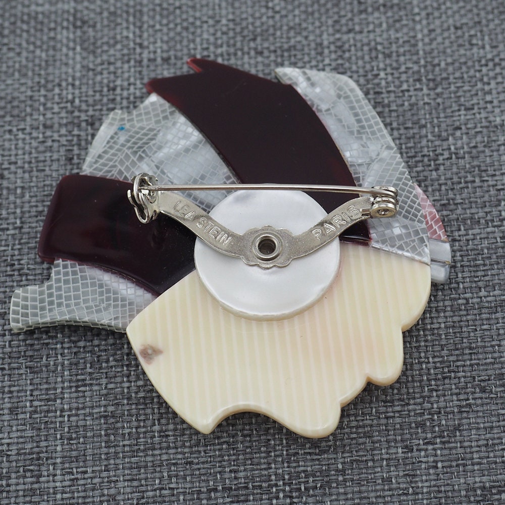 Lea Stein Vintage Indian Chief Brooch