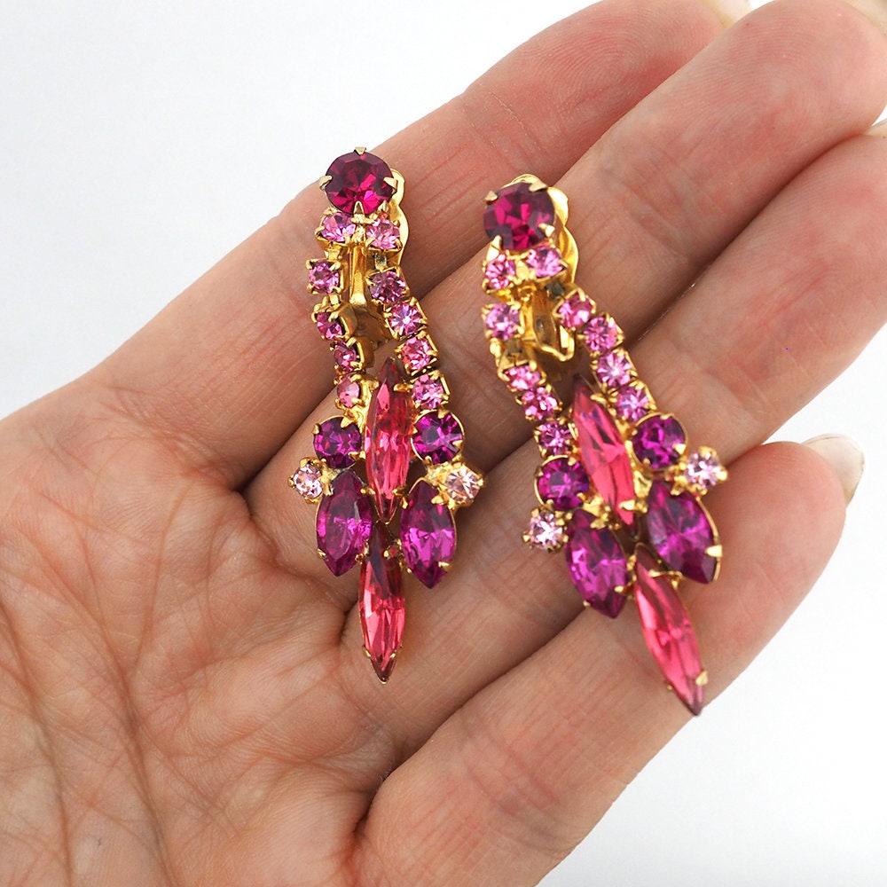 Vintage Juliana Pink Necklace and Earring Set