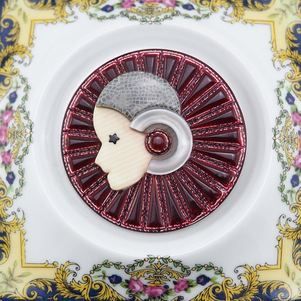 Lea Stein French Collerette Brooch