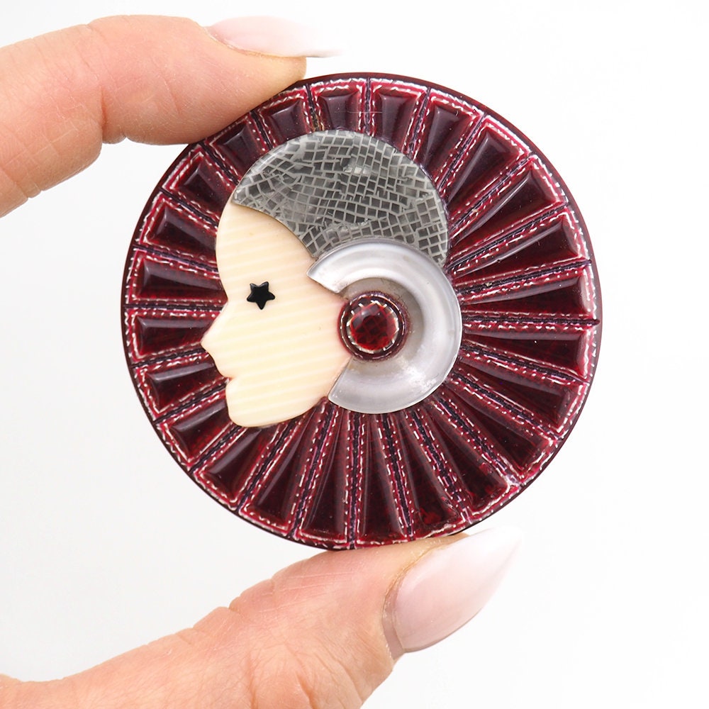 Lea Stein French Collerette Brooch