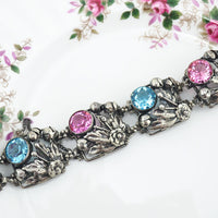 Vintage Hobe Sterling Silver Flower Bracelet