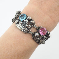 Vintage Hobe Sterling Silver Flower Bracelet