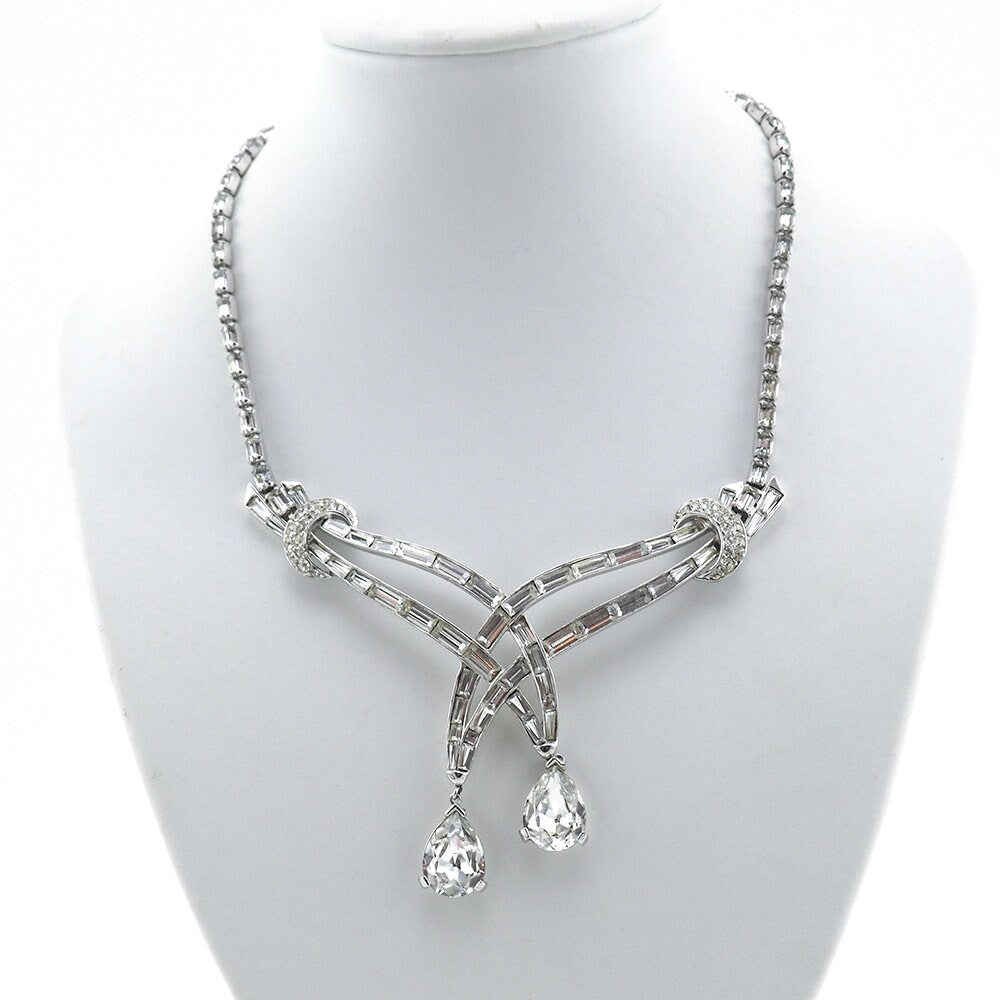 Collier Goutte Strass Boucher Vintage