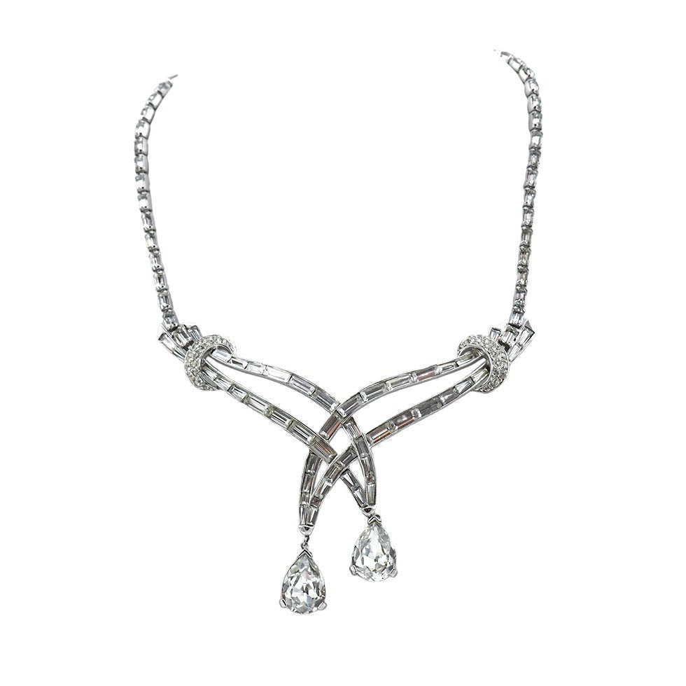 Collier Goutte Strass Boucher Vintage