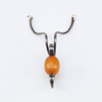 Vintage Modernist Sterling Silver Bakelite Pendant