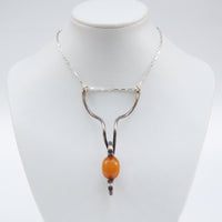 Vintage Modernist Sterling Silver Bakelite Pendant
