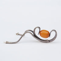 Vintage Modernist Sterling Silver Bakelite Pendant