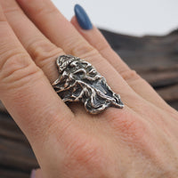 Bague de guerrier autochtone en argent sterling