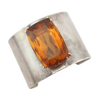Wide Vintage Mexican Gemstone Cuff Bracelet