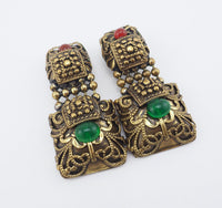 Vintage Earrings Ornate Vintage Brass Statement