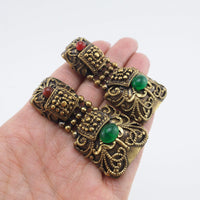 Vintage Earrings Ornate Vintage Brass Statement