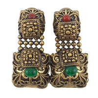 Vintage Earrings Ornate Vintage Brass Statement