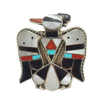 Bobbie Shack - Bague Thunderbird avec incrustation Zuni