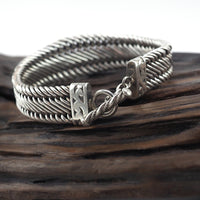 Grand bracelet à bascule en argent sterling