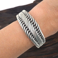 Grand bracelet à bascule en argent sterling