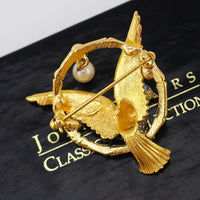 Joan Rivers Bird Brooch, Vintage Style Brooch, Designer Brooch, Perched Bird