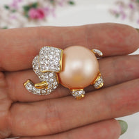Kenneth Lane Brooch, Elephant Brooch, Vintage Brooch, KJL Brooch, Rhinestone Brooch, Vintage KJL, Vintage Kenneth Lane, Rhinestone Brooch