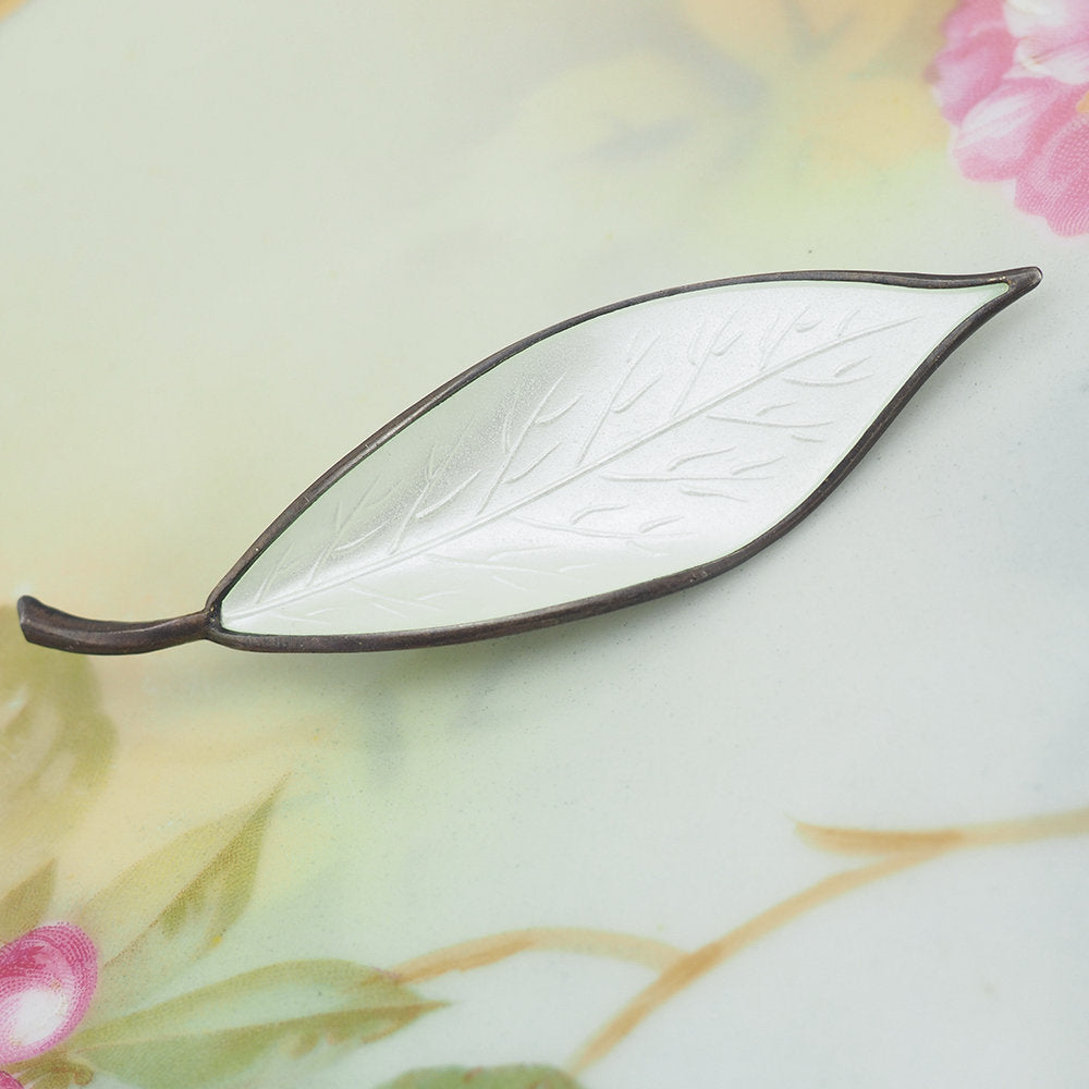 David Andersen Brooch, David Andersen Leaf, Minimalist Brooch, Enamel Brooch, Leaf Brooch, Silver Enamel Brooch, Norway Enamel, 925 Enamel