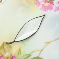 David Andersen Brooch, David Andersen Leaf, Minimalist Brooch, Enamel Brooch, Leaf Brooch, Silver Enamel Brooch, Norway Enamel, 925 Enamel