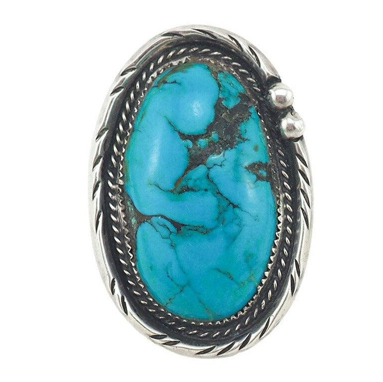 Large - Handmade buy Southwestern Sterling Silver Turquoise Men’s Ring