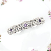 Judith Ripka Bracelet, Amethyst Bracelet, Cuff Bracelet, Sterling Silver Bracelet, Designer Bracelet, Judith Ripka Jewelry, 925 Bracelet