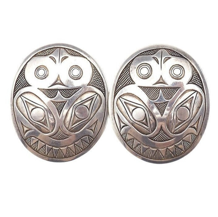 Haisla Art Earrings, Lyle Wilson, Canadian Indigenous Art, Sterling Silver, Pierced Earrings, West Coast Jewelry, Haisla Silver, 925