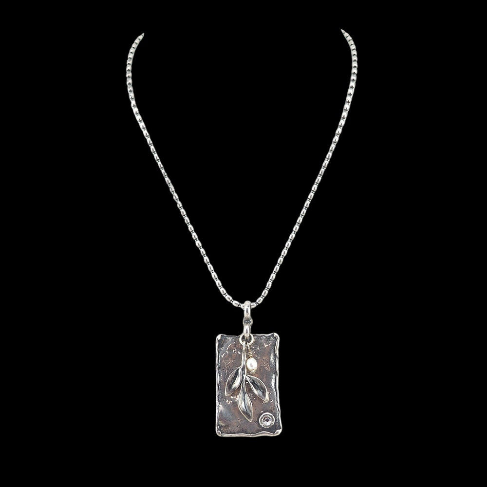 Silpada Necklace, Sterling Silver Necklace, Leaf Necklace, Pearl Necklace, Pendant Necklace, Nature Necklace, Silpada Jewelry, 925 Necklace