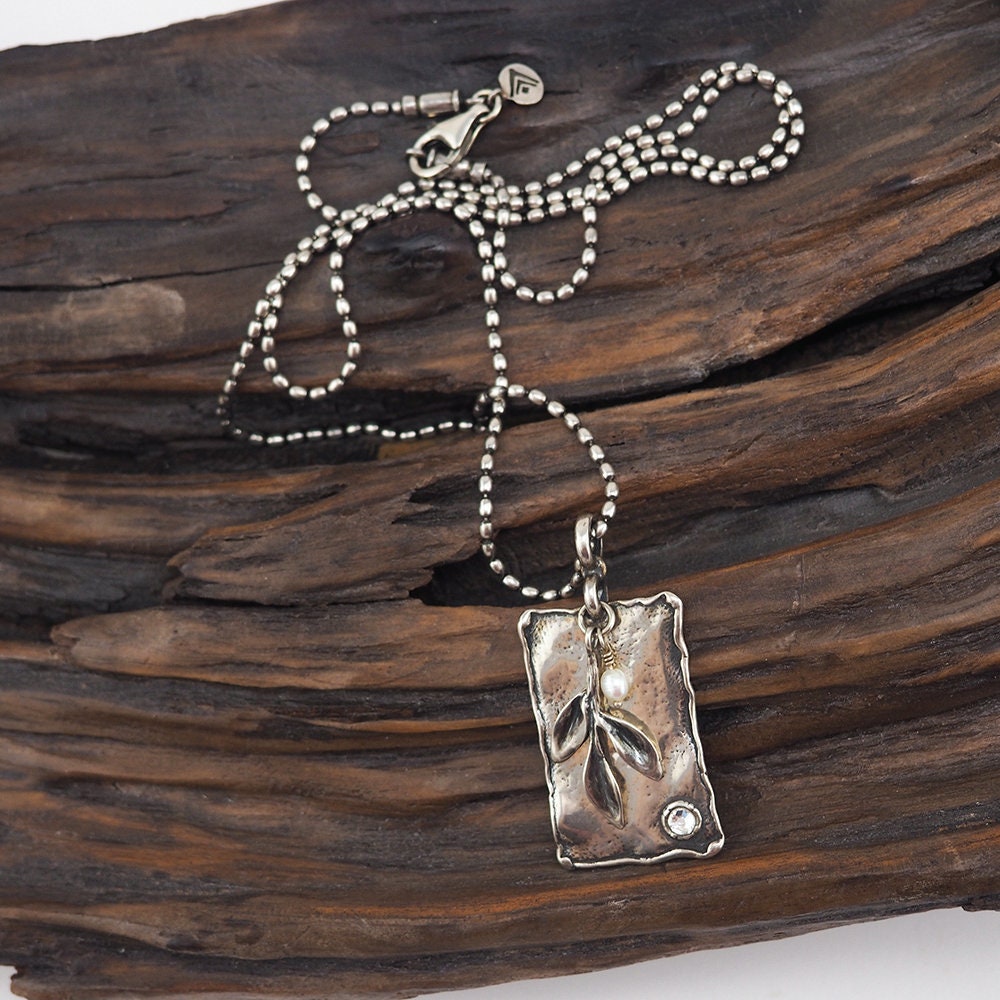 Silpada Necklace, Sterling Silver Necklace, Leaf Necklace, Pearl Necklace, Pendant Necklace, Nature Necklace, Silpada Jewelry, 925 Necklace