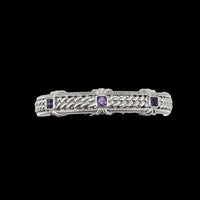 Judith Ripka Bracelet, Amethyst Bracelet, Cuff Bracelet, Sterling Silver Bracelet, Designer Bracelet, Judith Ripka Jewelry, 925 Bracelet