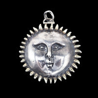 Sergio Bustamante, Sun Pendant, Sterling Silver Pendant, Vintage Pendant, Mexican Silver, Handmade Silver Chain Option, Sterling Necklace