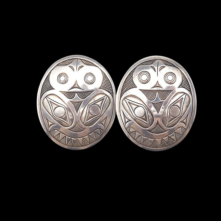 Haisla Art Earrings, Lyle Wilson, Canadian Indigenous Art, Sterling Silver, Pierced Earrings, West Coast Jewelry, Haisla Silver, 925