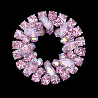 Sherman Brooch, Vintage Brooch, Pink Brooch, Wreath Brooch, Rhinestone Brooch, Sherman Costume Jewelry, Crystal Brooch, Gustave Sherman