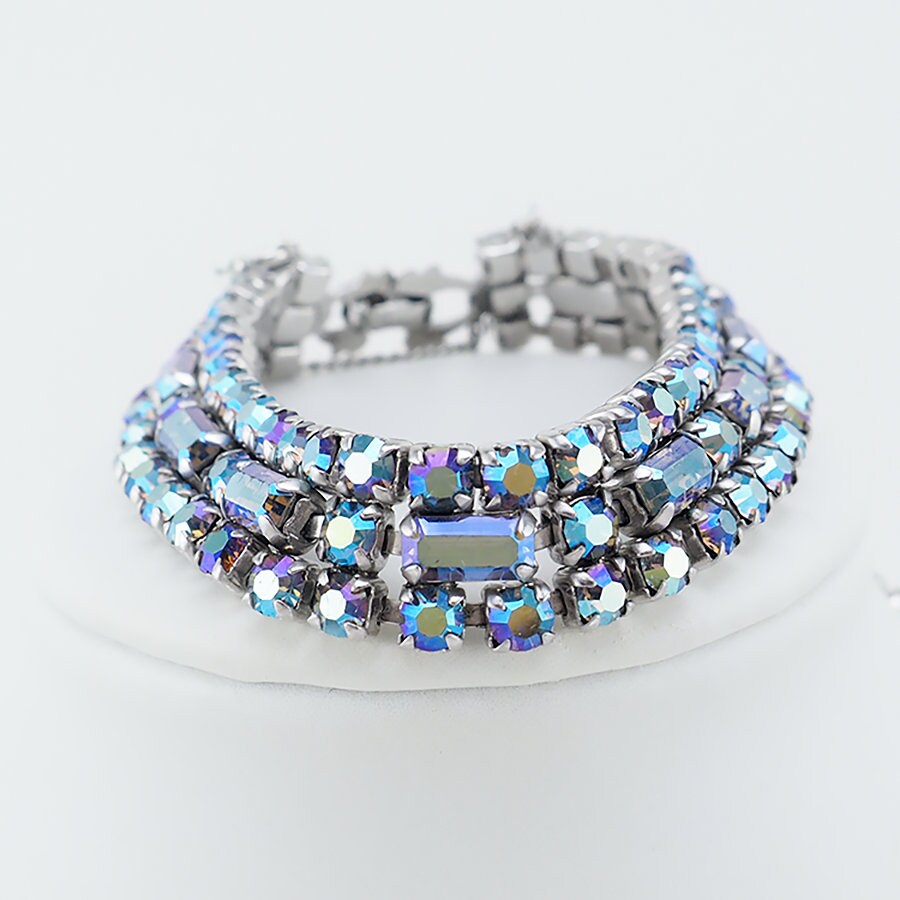 Vintage Sherman Jewelry, Bridal Jewelry Set, Vintage Rhinestone Jewelry, Gustave Sherman, Vintage Jewelry Set, Sherman Bracelet, 1950s