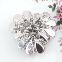 Napier Brooch, Vintage Brooch, Clear Crystal Brooch, Flower Brooch, Napier Jewelry, Rhinestone Brooch, Silver Tone Brooch, 1960s Brooch