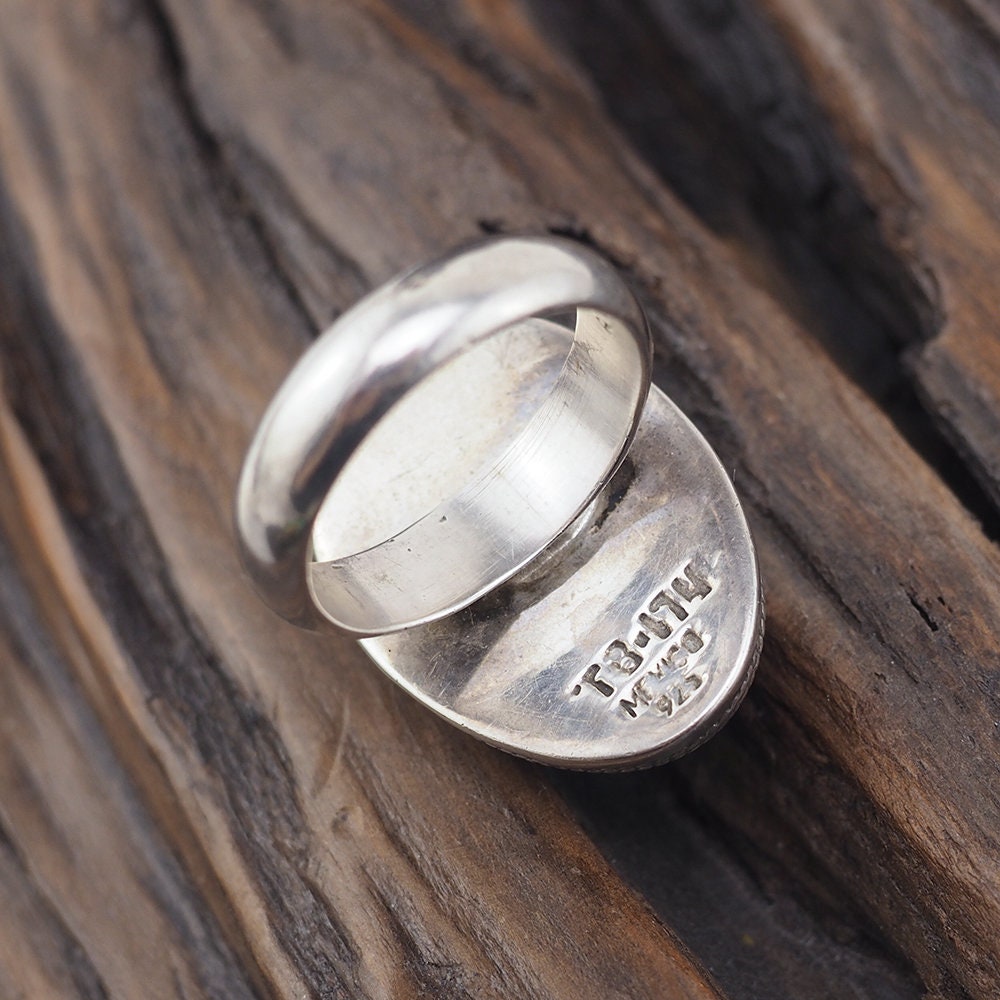 Vintage Mexican Ring, Modernist Ring, Sterling Silver Ring, Oval Ring, Twisted Rope Design, Solid Silver, Mexican Silver, 925 Ring
