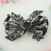 Hobe Brooch, Bow Brooch, Flower Brooch, 1940s Brooch, Hobe Sterling Brooch, Large Brooch, Vintage Brooch, Statement Brooch, 925 Brooch