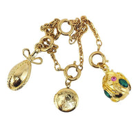 Joan Rivers Charms, Joan Rivers Egg, Charm Extension, Set of 3, Faberge Egg, Egg Necklace, Gold-Tone Charms, Locket Charm, Egg Charms