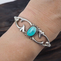 Silver Cuff Bracelet, Turquoise Bracelet, Sand Cast Bracelet, Native American Bracelet, Cuff Bracelet, Silver Bracelet, Sterling Silver Cuff
