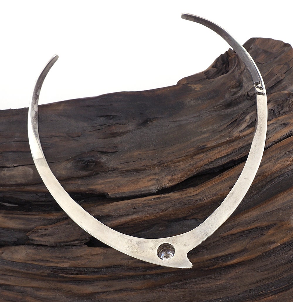 Collar Necklace, Cubic Stone Necklace, Sterling Silver Collar, Mexican Silver Necklace, Silver Necklace, Mexican Silver, Handmade Necklace