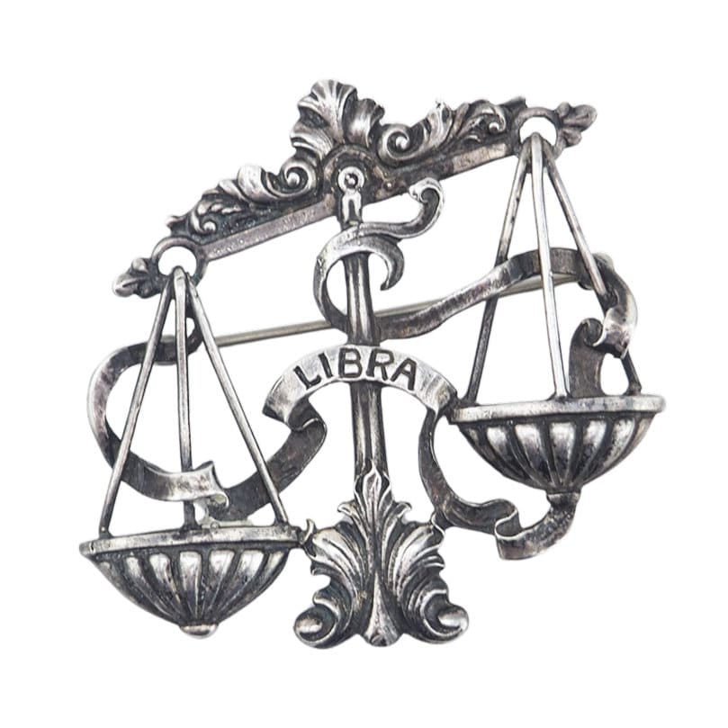 Cini Libra Brooch, Cini Sterling, Cini Zodiac, Vintage Brooch, Cini Brooch, Libra Brooch, Zodiac Brooch, Libra Jewelry, Libra Scales, 925