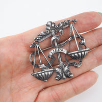 Cini Libra Brooch, Cini Sterling, Cini Zodiac, Vintage Brooch, Cini Brooch, Libra Brooch, Zodiac Brooch, Libra Jewelry, Libra Scales, 925