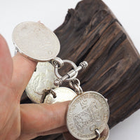Vintage Netherlands Coin Bracelet, 1930s Coins, Silver Coin Bracelet, Vintage Coins, Silver Coins, Silver Bracelet, 925 Bracelet, OOAK